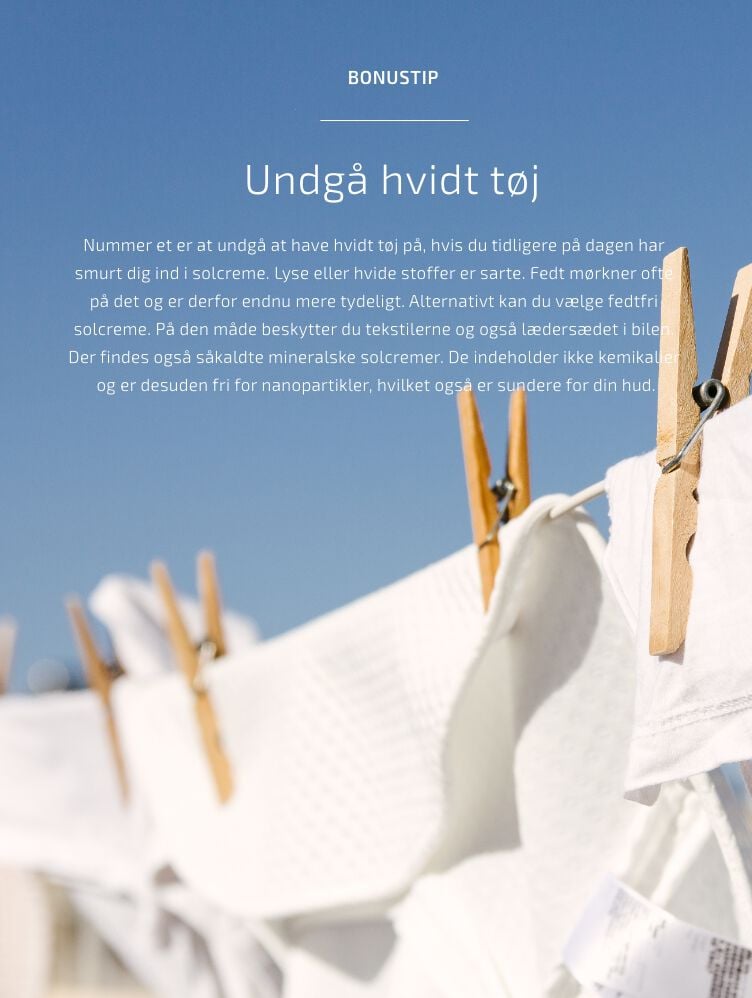 Begyndelsen Erklæring Tante Så nemt får du solcreme af tøjet | Leifheit